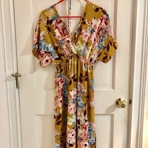 Long, yellow floral dress
